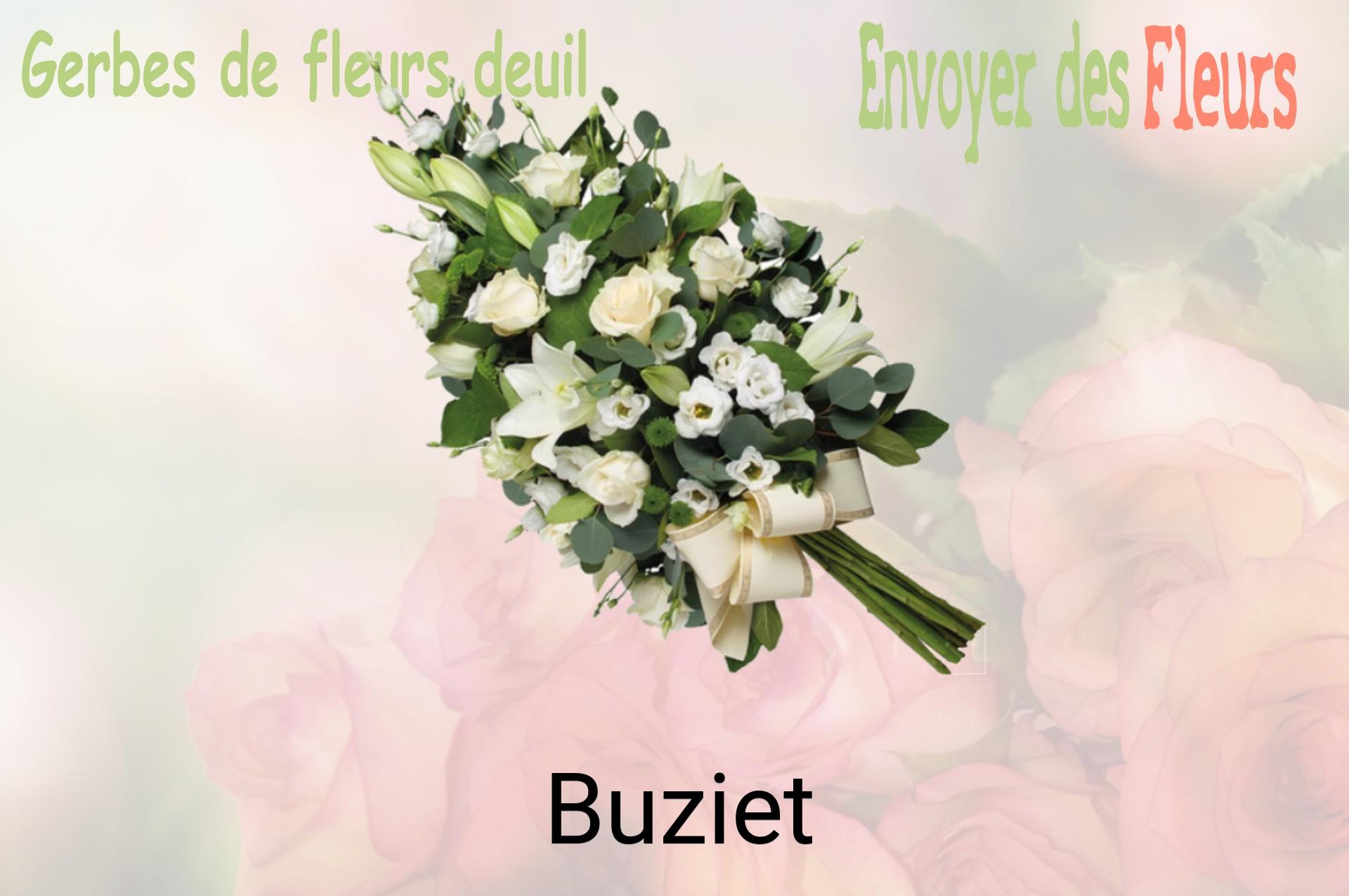 Gerbe de fleurs de deuil livrée à Buziet